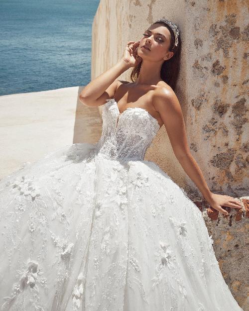 123122 princess ball gown wedding dress with bling and strapless neckline1